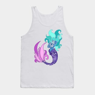 Mermaid (Colour + Tribal Style) Tank Top